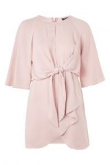 Topshop Knot Front Mini Dress – rose-pink dresses – luxe style fashion
