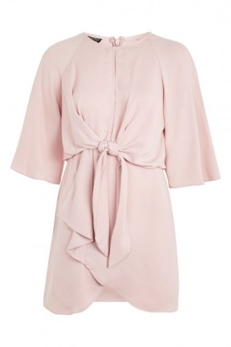 Topshop Knot Front Mini Dress – rose-pink dresses – luxe style fashion - flipped