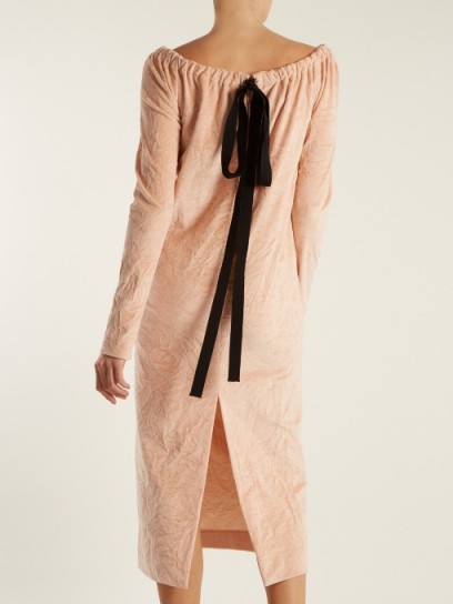 ISA ARFEN La Femme crushed-velvet dress ~ light-pink dresses