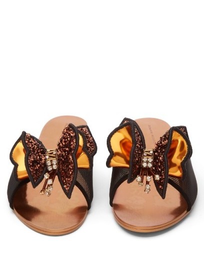 SOPHIA WEBSTER Lana sequin-embellished slides | butterfly flats - flipped