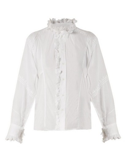 ISABEL MARANT ÉTOILE Lauryn ruffle-trimmed embroidered cotton blouse - flipped