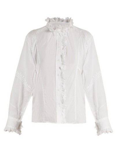 ISABEL MARANT ÉTOILE Lauryn ruffle-trimmed embroidered cotton blouse