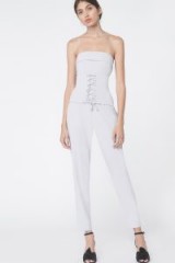 Lavish Alice Corset Panel Tailored Jumpsuit in Dove Grey – fitted jumpsuits