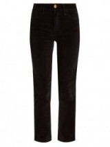 FRAME Le Velveteen mid-rise straight-leg jeans | black velvet trousers #2