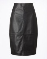 JIGSAW LEATHER PENCIL SKIRT / straight black skirts