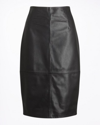 JIGSAW LEATHER PENCIL SKIRT / straight black skirts - flipped