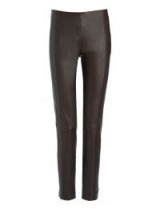 JOSEPH Leather Stretch Lenny Trousers / brown skinny pants
