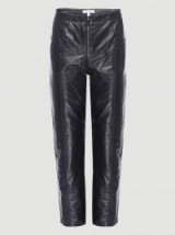 FRAME leather zip up trouser noir | black crop leg trousers