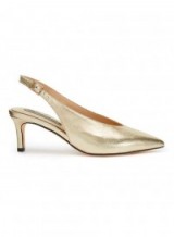 MISS SELFRIDGE LEVI Gold Kitten Heel Court Shoes