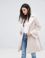 Lipsy Wrap Coat with Bell Sleeve | light camel coats