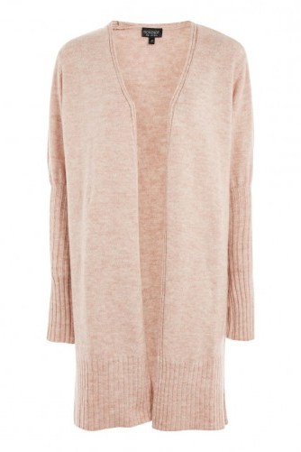 Topshop Long Line Sleeve Detail Cardigan | blush-pink cardigans | knitwear - flipped