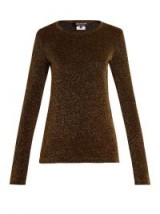 JUNYA WATANABE Long-sleeved lurex knit sweater ~ metallic crew neck sweaters