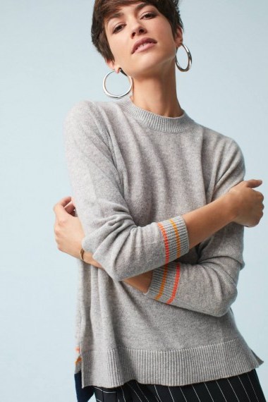 NEEDLE Lori Cashmere Pullover / soft grey pullovers / layering sweaters / jumpers / knitwear - flipped