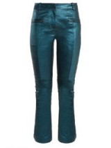 SIES MARJAN Louisa skinny stretch-leather biker trousers ~ metallic blue pants