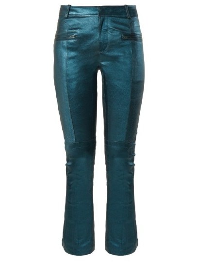 SIES MARJAN Louisa skinny stretch-leather biker trousers ~ metallic blue pants - flipped