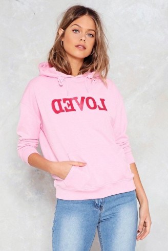 Nasty Gal Loved Oversized Hoodie | pink hoodies - flipped