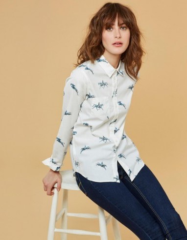 Joules LUCIE CLASSIC FIT SHIRT in CREAM HORSE - flipped