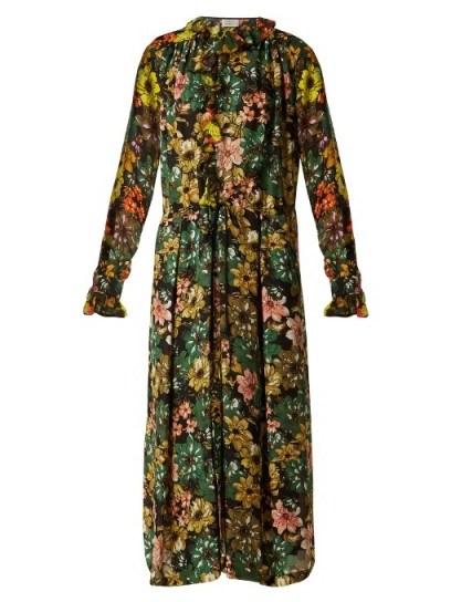 Lucinda floral-print hammered-silk dress - flipped