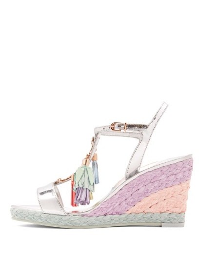 SOPHIA WEBSTER Lucita tassel leather wedge sandals | pastel wedges | summer shoes - flipped