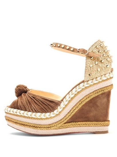 CHRISTIAN LOUBOUTIN Madcarina 120mm suede wedge platforms | wedges | 70s style chic - flipped