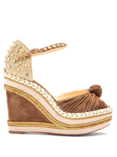 CHRISTIAN LOUBOUTIN Madcarina 120mm suede wedge platforms | wedges | 70s style chic