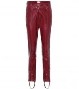 MAGDA BUTRYM Benson leather stirrup trousers / shiny burgundy pants
