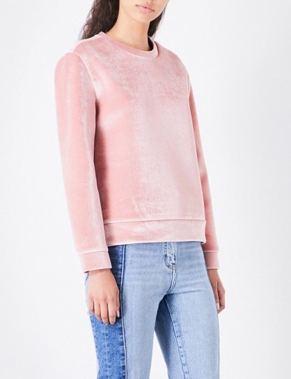 MAJE Torina velvet sweatshirt – pink sweatshirts - flipped