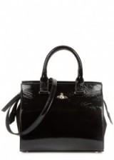 VIVIENNE WESTWOOD Margate large black patent leather tote ~ chic bags
