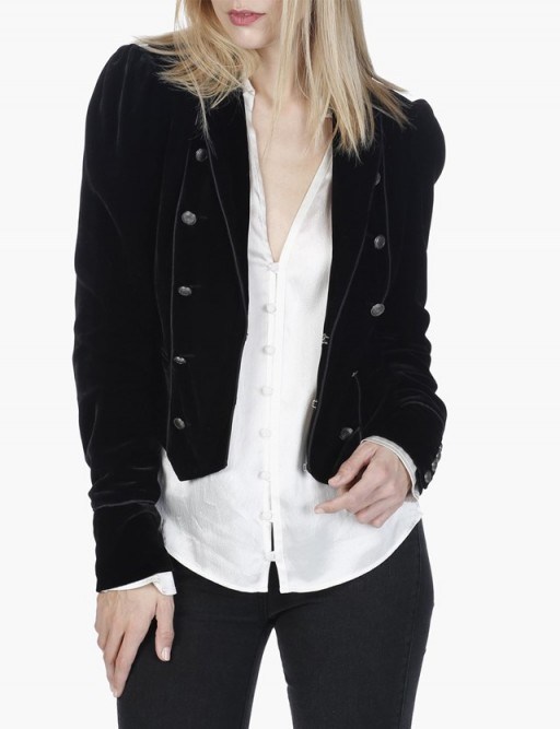 Paige Denim MARIBEL JACKET – BLACK VELVET #military #jackets #casual #style - flipped