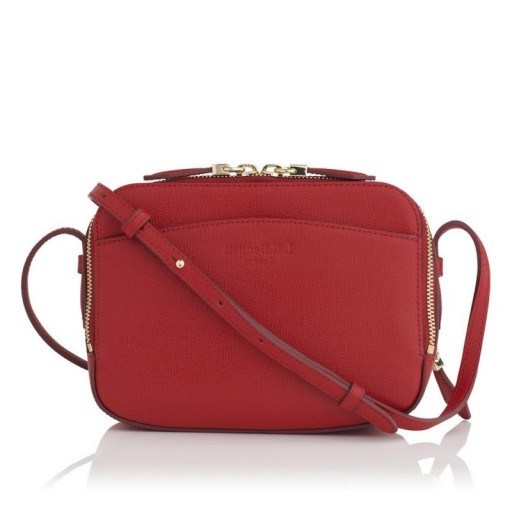 MARIEL RED SAFFIANO LEATHER SHOULDER BAG – crossbody bags - flipped