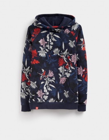 JOULES MARLOW HOODED SWEATSHIRT FRENCH NAVY FAY FLORAL - flipped