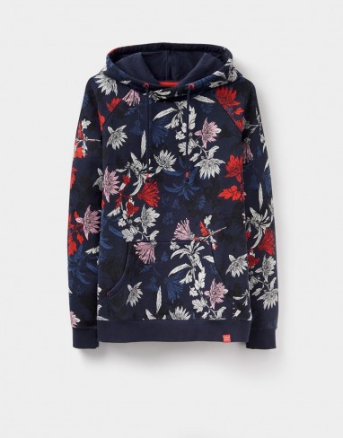 JOULES MARLOW HOODED SWEATSHIRT FRENCH NAVY FAY FLORAL