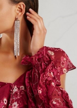 FALLON Marquis silver tone drop earrings ~ crystal statement jewellery - flipped
