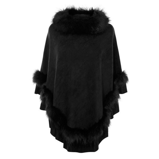 COAST Mcwilliams Poncho | faux fur ponchos | winter chic - flipped