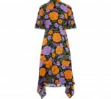 Warehouse MICA CARNATION OPEN BACK DRESS / floral asymmetric hem dresses