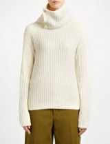 JOSEPH Military Knit High Neck Sweater / ecru ribbed sweaters / neutral jumpers / knitwear