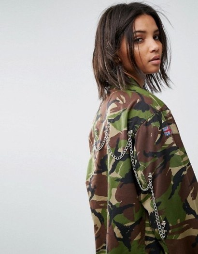 Milk It Vintage Camo Jacket With Back Chains ~ camouflage print jackets - flipped