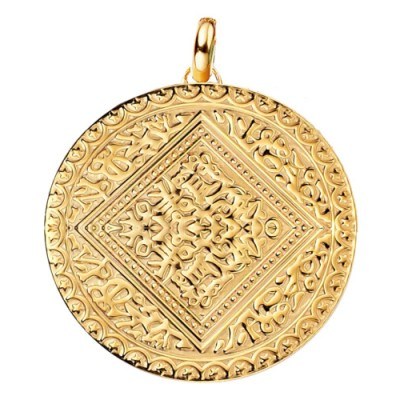 MONICA VINADER MARIE PENDANT 18ct Gold Vermeil on Sterling Silver | large round pendants - flipped