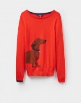 JOULES MIRANDA INTARSIA JUMPER SOFT RED DACHSHUND / cute sausage dog jumpers / dogs on knitwear