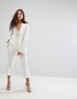 Missguided Flare Sleeve Blazer & Tailored Trouser Co-Ord ~ ivory pant suits ~ flared jackets & trousers