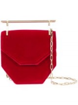M2MALLETIER top-bar geometric shoulder bag / small red velvet handbags / contemporary style bags