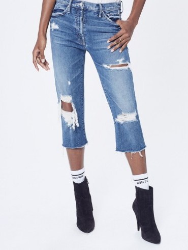 MOTHER DENIM Tomcat Knickers | high cropped destroyed jeans - flipped