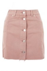 MOTO Button Up Denim Mini Skirt ~ dusty-pink skirts
