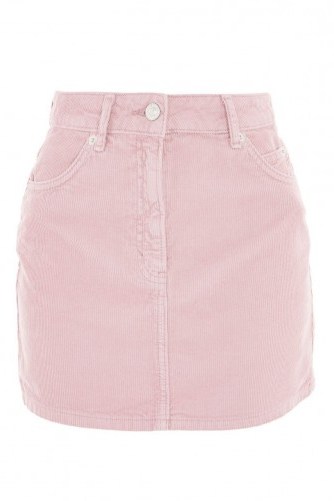 Topshop MOTO Pink Cord Mini Skirt - flipped