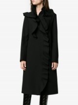 MSGM Ruffled Double-Breasted Coat | black statement coats