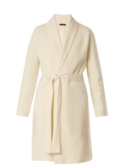 THE ROW Naido long-line belted cashmere cardigan ~ ivory longline cardigans ~ luxe knitwear - flipped