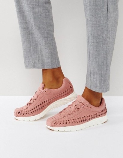 Nike Mayfly Woven Trainers In Pink - flipped
