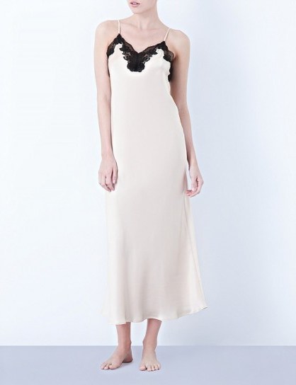 NK IMODE Morgan stretch-lace and silk-satin gown ~ luxe nightwear ~ strappy nightdresses ~ slips - flipped