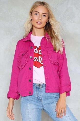 Nasty Gal No Boundaries Denim Jacket – hot pink jackets - flipped