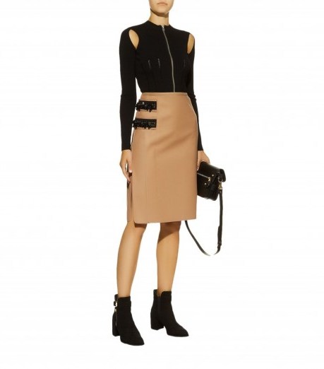 No. 21 Sequin Wrap Skirt ~ beige embellished pencil skirts - flipped